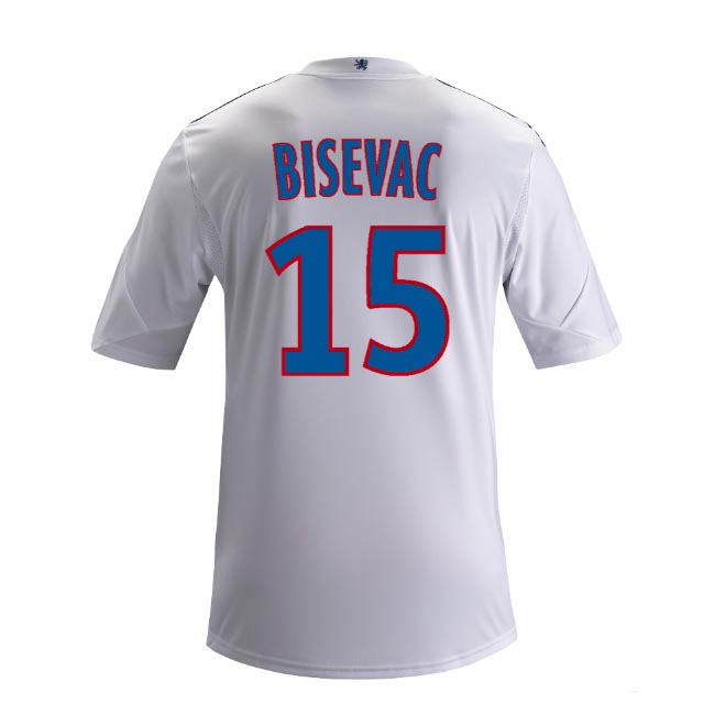 13-14 Olympique Lyonnais #15 Bisevac Home White Jersey Shirt - Click Image to Close